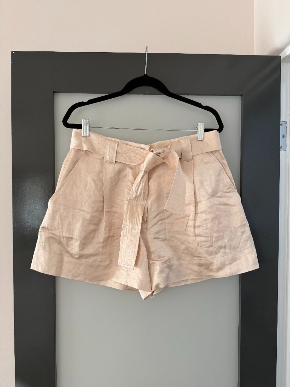ALC Light Pink Linen Shorts (Size 10)